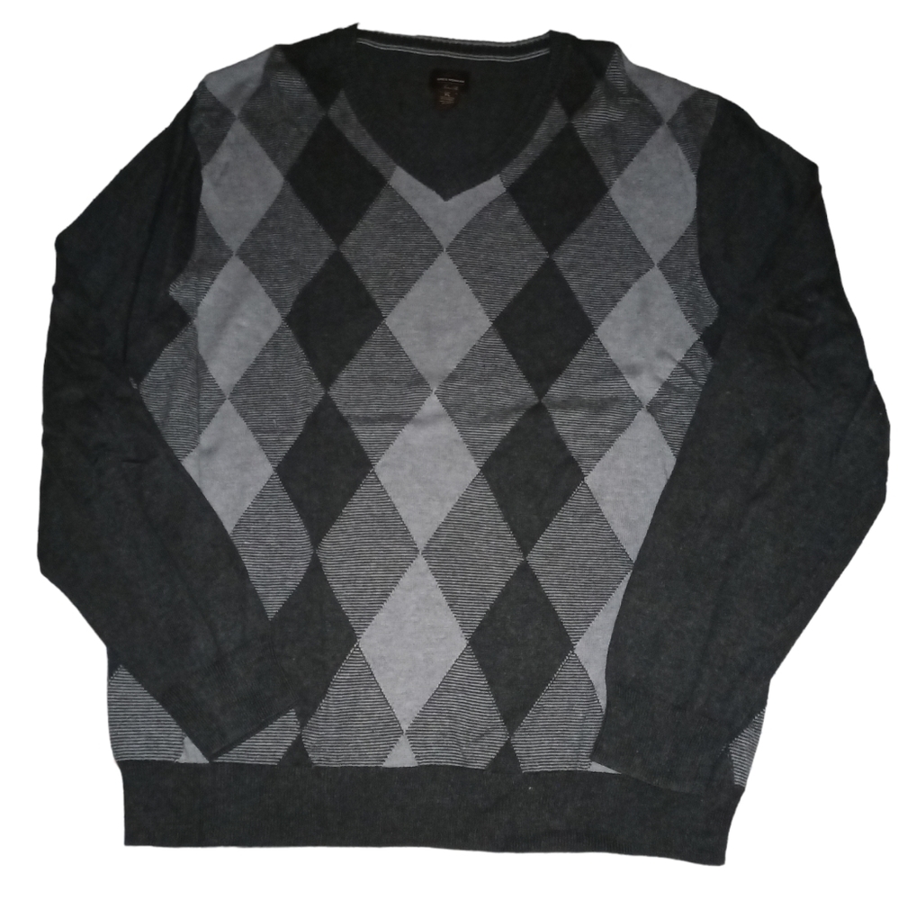 Greg Norman for Tasso Elba gray argyle Sweater.